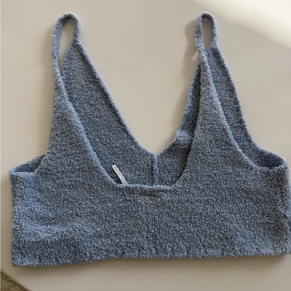 Urban Outfitters Out From Under Fuzzy Blue Bralette Size L Cozy Lounge Y2K - Picture 3 of 7